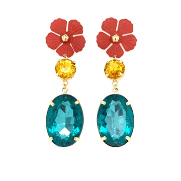 Flower gem earrings